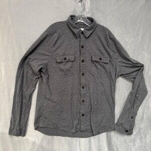 Abercrombie & Fitch Muscle Fit Shirt Mens XXL Gray Heathered Jersey Button Down